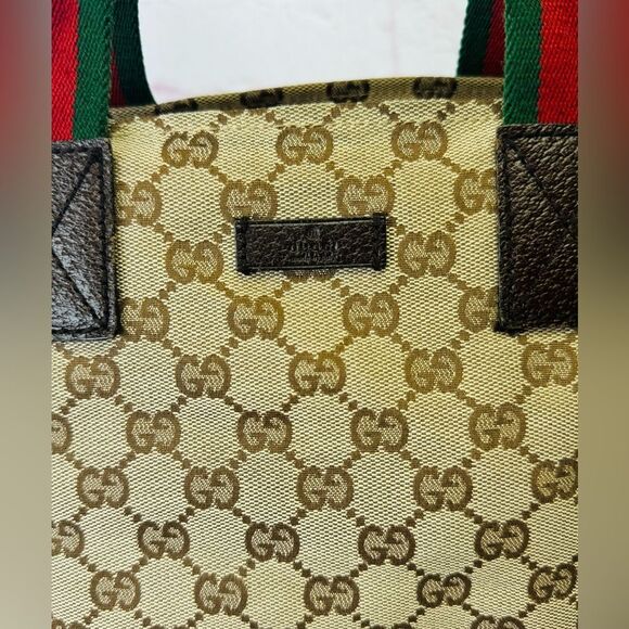 Gucci Sherry Line Monogram Gg Canvas Web Tote - Picture 2 of 14